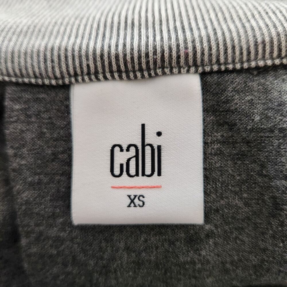 CAbi Women's 5300 Drop Off Gray Striped Zip Front Jersey Knit Jacket Size XS - Picture 4 of 9